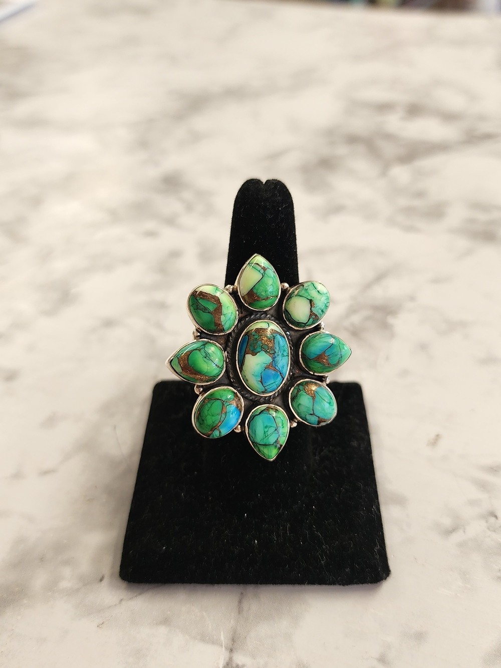 Sterling And Peacock Daliah Turquoise Cluster Ring